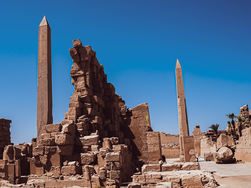 Standing columns of the Coptic basilica at El-Ashmunein